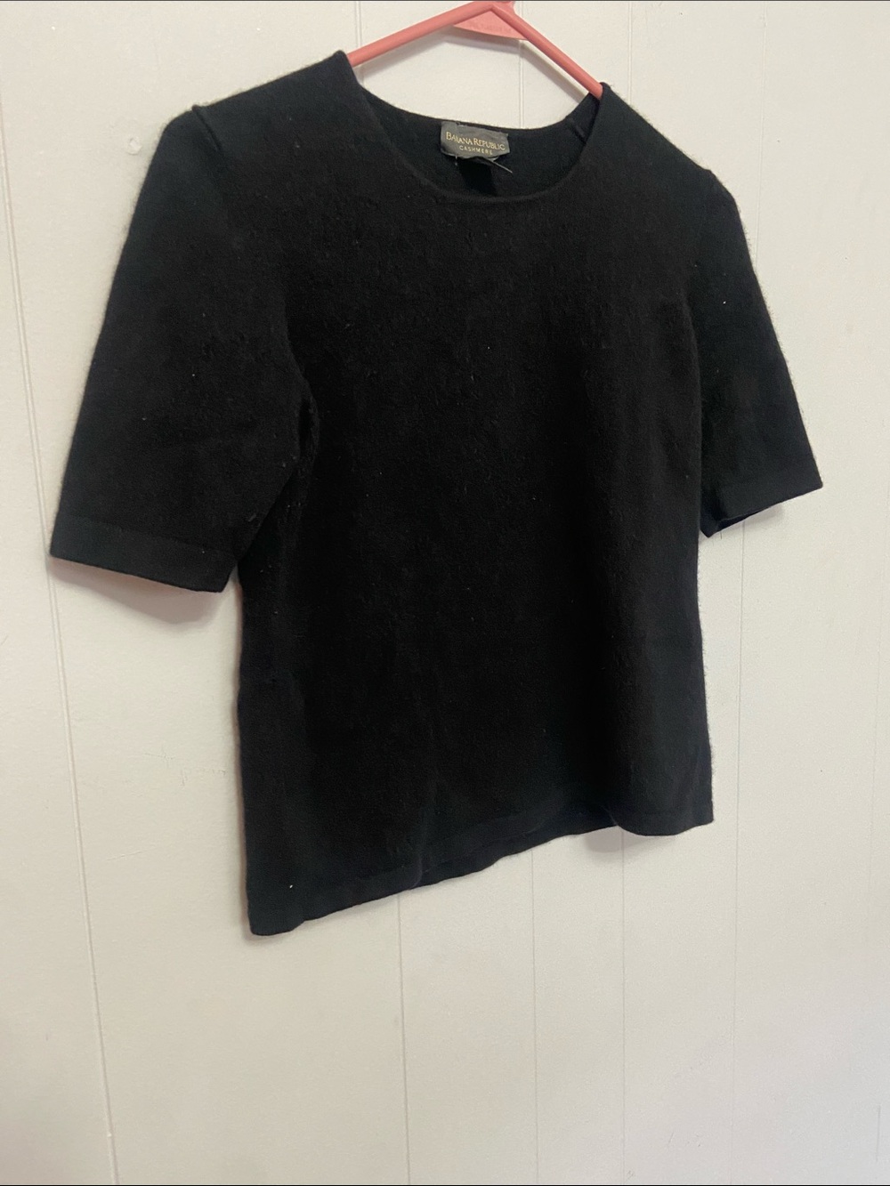 100% cashmere Banana Republic Black Short Sleeve sweater